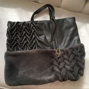 Large Vegan Faux Fur Herrington Tote